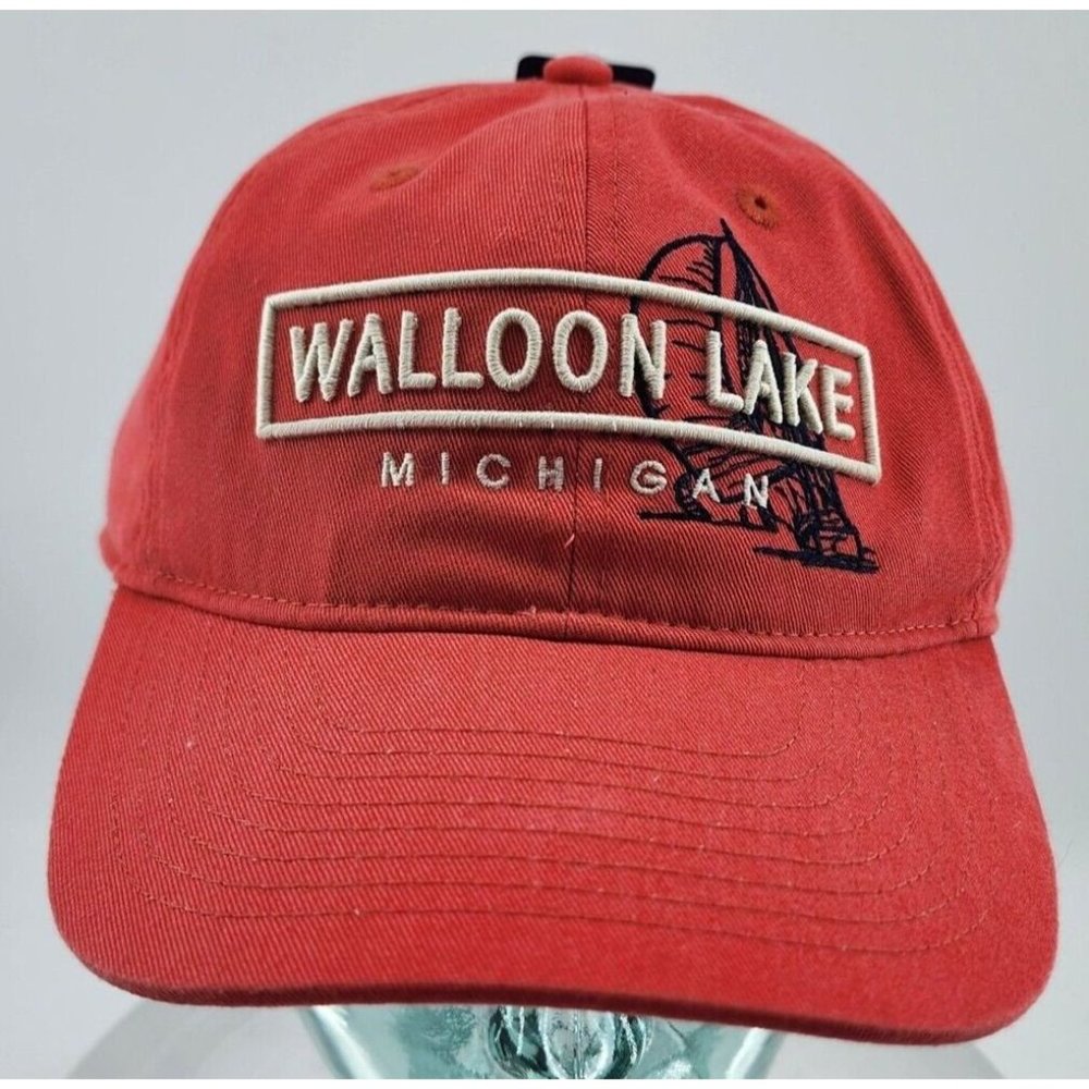 NEW Walloon Lake Michigan Salmon Strapback Baseball Cap Hat OSFA Gear For Sports